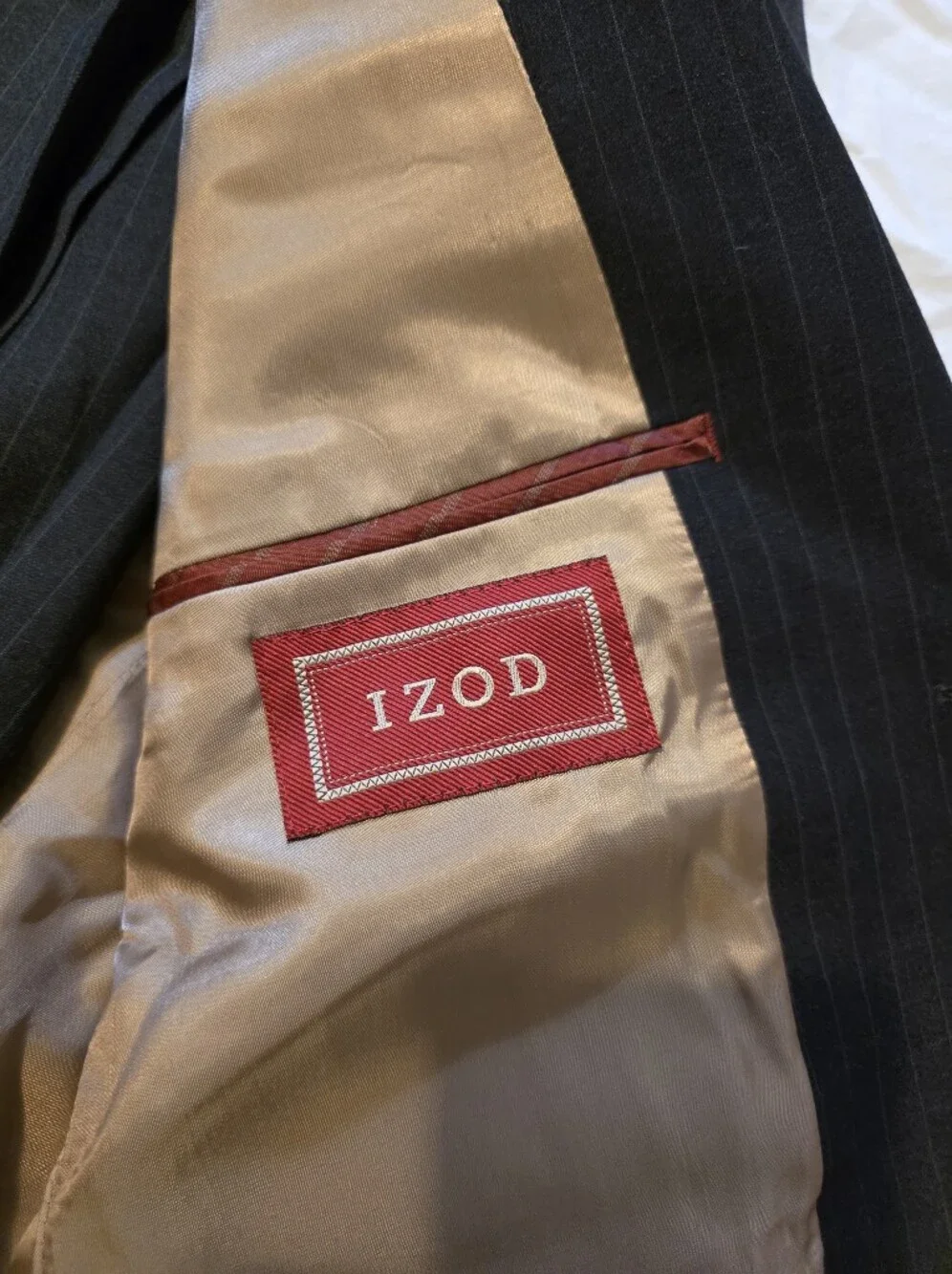 Izod Suit Men's Charcoal Pinstripe 38s Pants Are 31/31